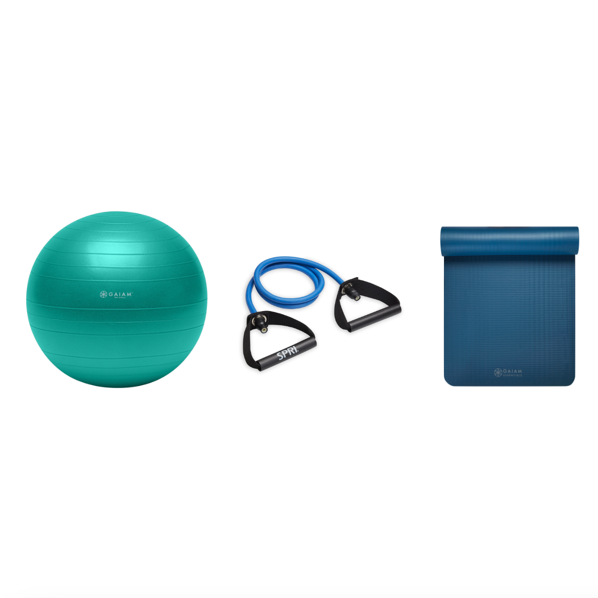 Fitness Bundle - Balance Ball (65cm), Xertube (Heavy), Fitness Mat (Navy)