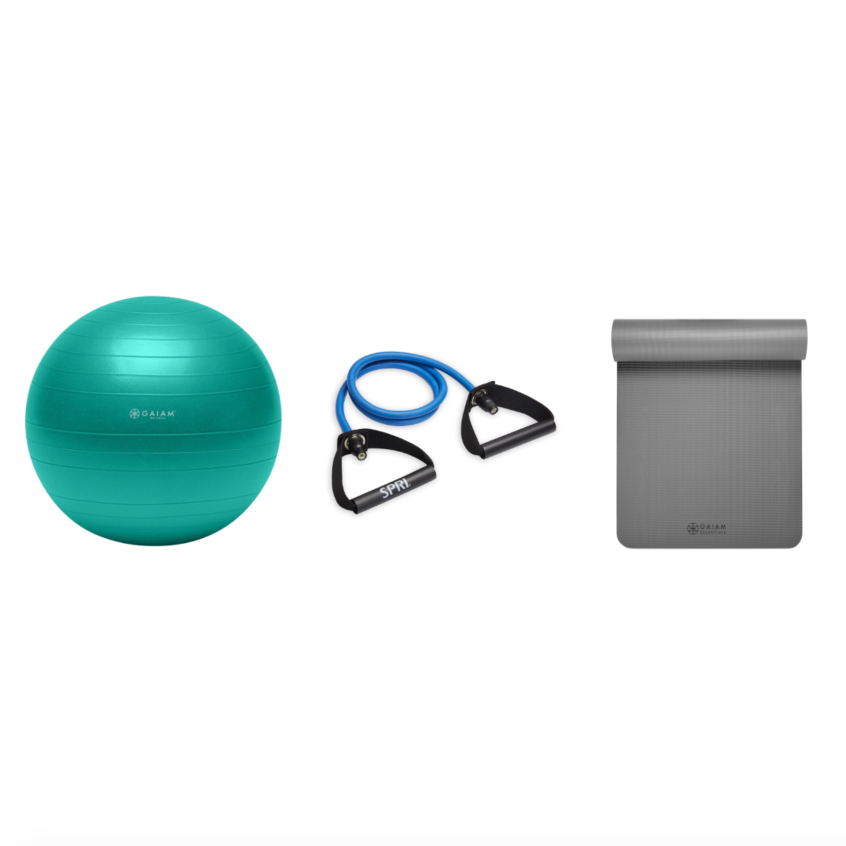 Fitness Bundle - Balance Ball (65cm), Xertube (Heavy), Fitness Mat (Grey)