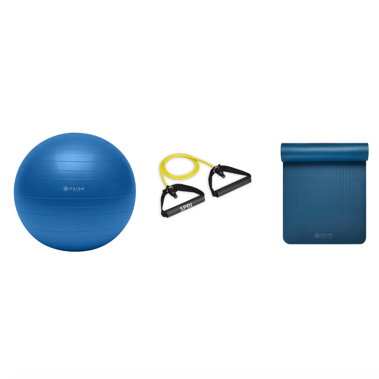 Fitness Bundle - Balance Ball (75cm), Xertube (Very Light), Fitness Mat (Navy)